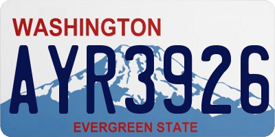 WA license plate AYR3926