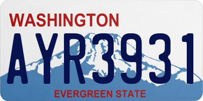 WA license plate AYR3931