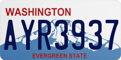 WA license plate AYR3937