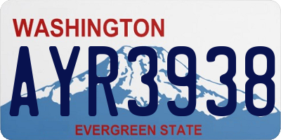 WA license plate AYR3938