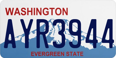 WA license plate AYR3944