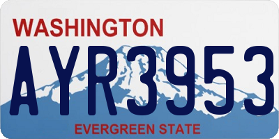 WA license plate AYR3953