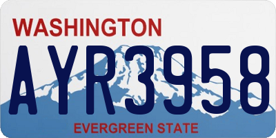 WA license plate AYR3958