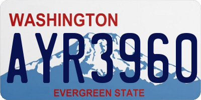 WA license plate AYR3960