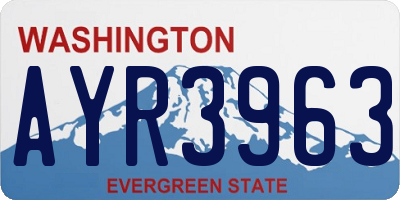 WA license plate AYR3963
