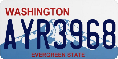 WA license plate AYR3968