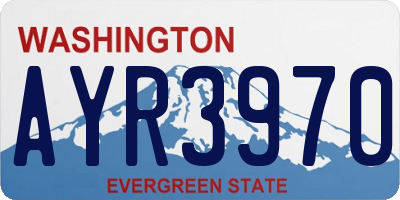 WA license plate AYR3970