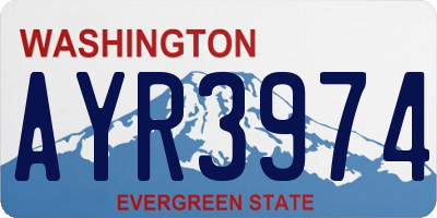 WA license plate AYR3974