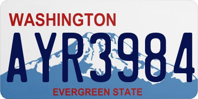 WA license plate AYR3984