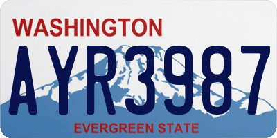 WA license plate AYR3987