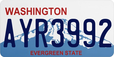 WA license plate AYR3992