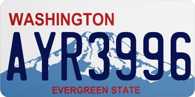 WA license plate AYR3996
