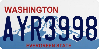 WA license plate AYR3998