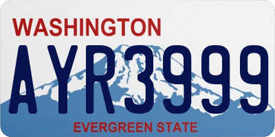 WA license plate AYR3999
