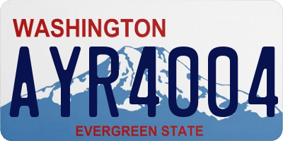 WA license plate AYR4004