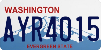 WA license plate AYR4015
