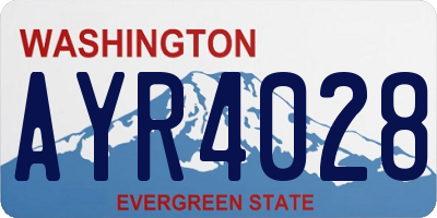 WA license plate AYR4028
