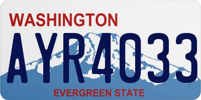 WA license plate AYR4033