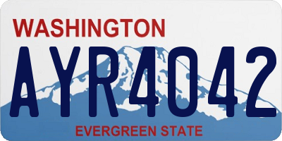 WA license plate AYR4042