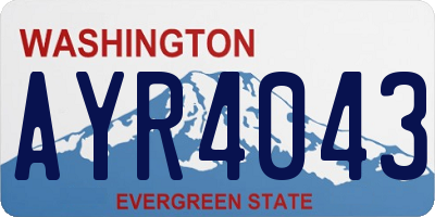 WA license plate AYR4043