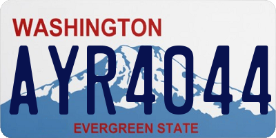 WA license plate AYR4044