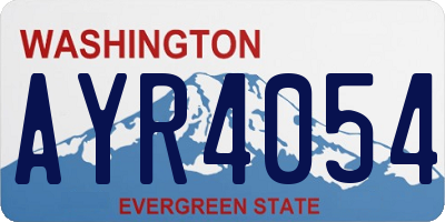 WA license plate AYR4054