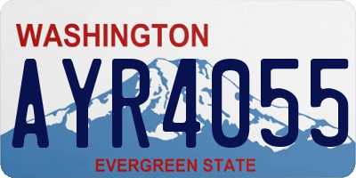 WA license plate AYR4055