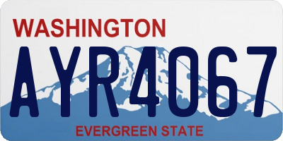 WA license plate AYR4067