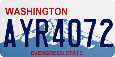 WA license plate AYR4072