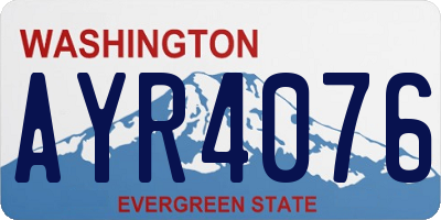 WA license plate AYR4076