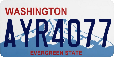 WA license plate AYR4077