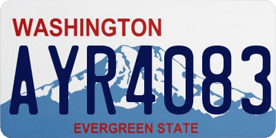 WA license plate AYR4083