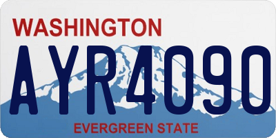 WA license plate AYR4090
