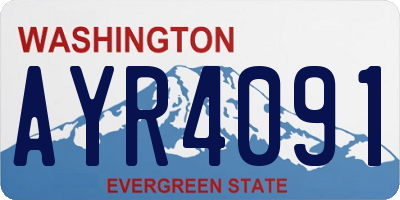 WA license plate AYR4091
