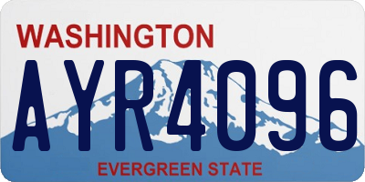 WA license plate AYR4096