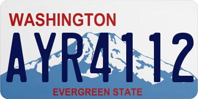 WA license plate AYR4112