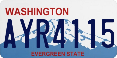 WA license plate AYR4115