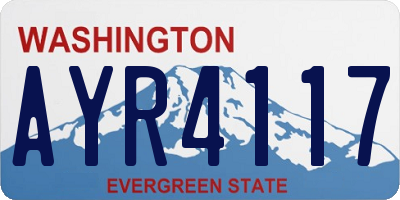 WA license plate AYR4117