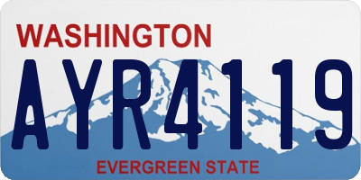 WA license plate AYR4119