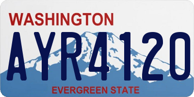 WA license plate AYR4120