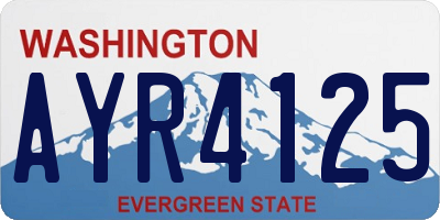 WA license plate AYR4125