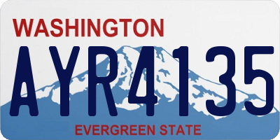WA license plate AYR4135