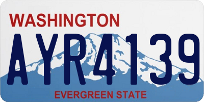 WA license plate AYR4139
