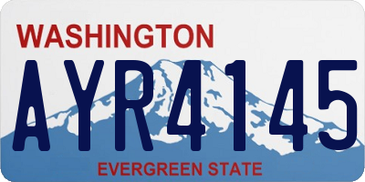 WA license plate AYR4145