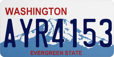 WA license plate AYR4153