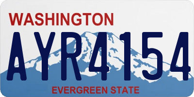 WA license plate AYR4154