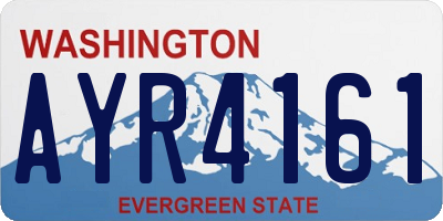 WA license plate AYR4161