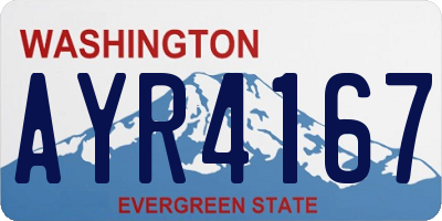WA license plate AYR4167