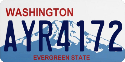 WA license plate AYR4172