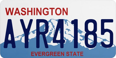 WA license plate AYR4185